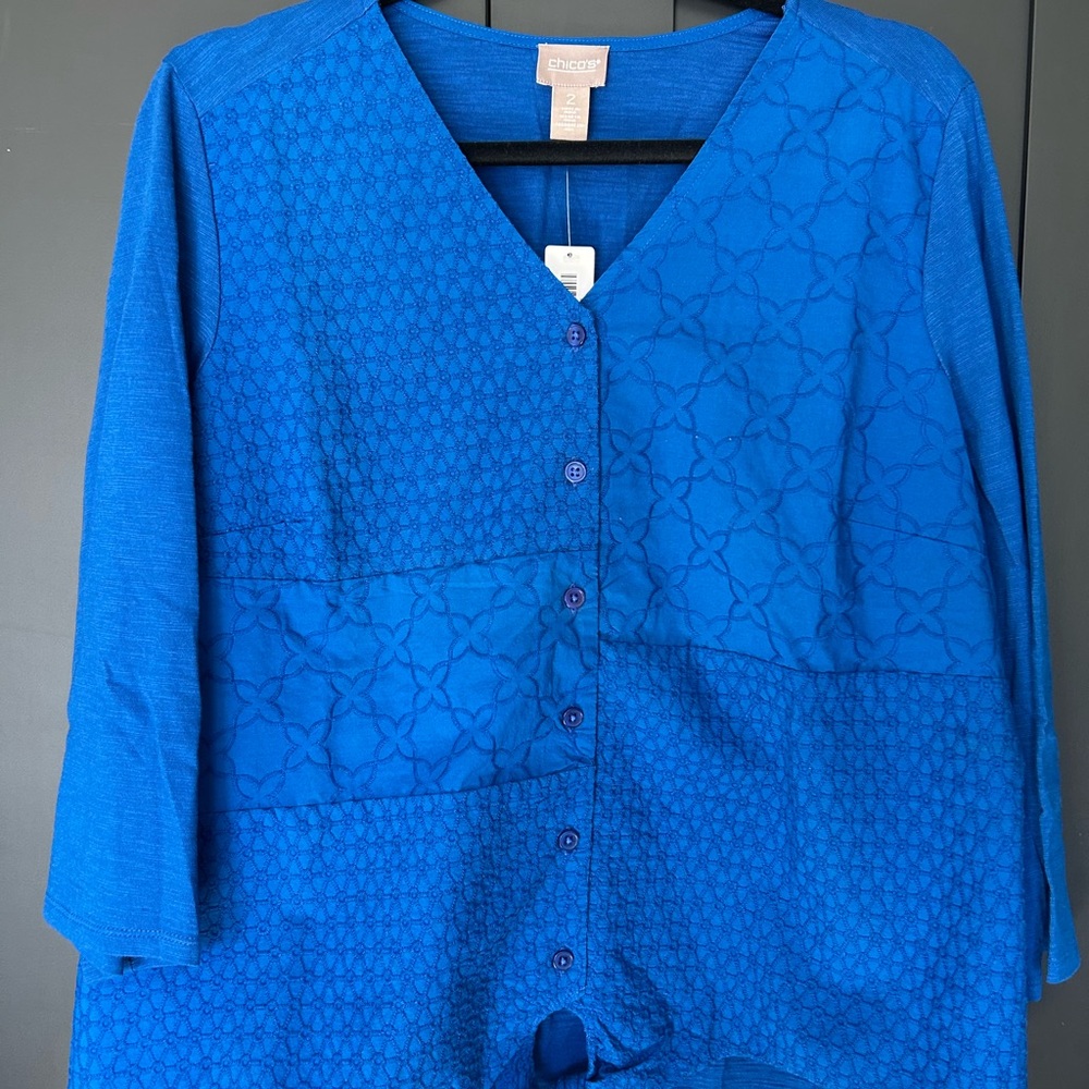 Chico's Blue Button-Up Blouse